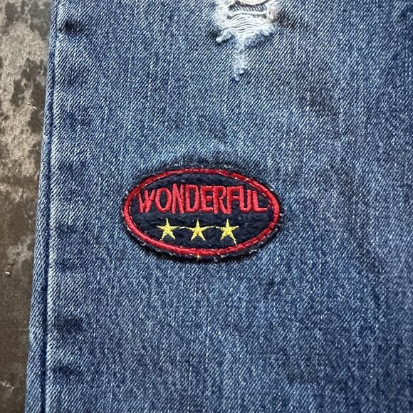 Size 26 - Articles Of Society Women's Distressed Jeans Dark Wash Patches - Picture 11 of 16